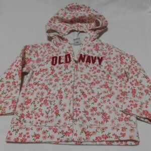 CUTE OLD NAVY HOODED SWEATSHIRT BABY GIRL SIZE 6-12 MONTHS POCKETS ZIPPER JACKET